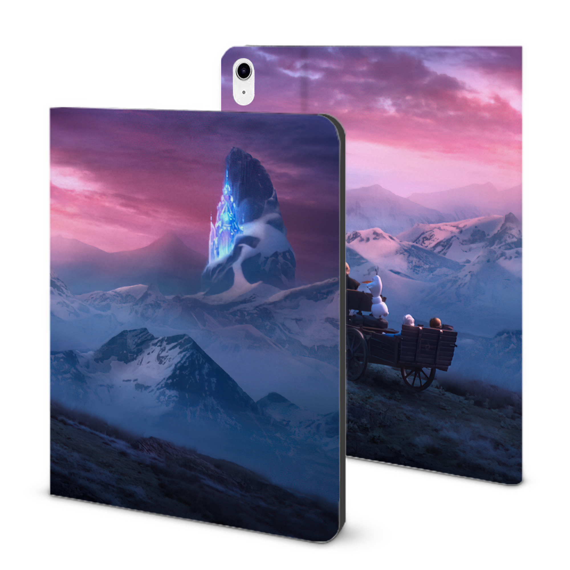（画像用） アナと雪の女王 アンナ エルサ Frozen Anna Elsa IPad ケース ブック型 PUレザー TPU 耐衝撃 軽量 薄型 ペン収納なし 全面保護 IPad 各モデル対応